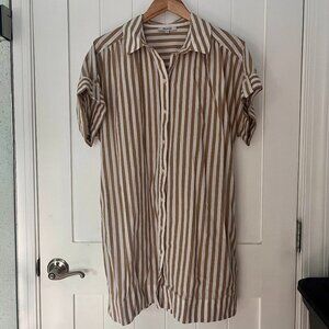 Madewell collared button-front mini shirtdress (stripe) - women's L
